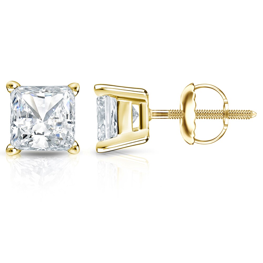 Auriya 14k Gold 2ctw Princess-cut Diamond Stud Earrings