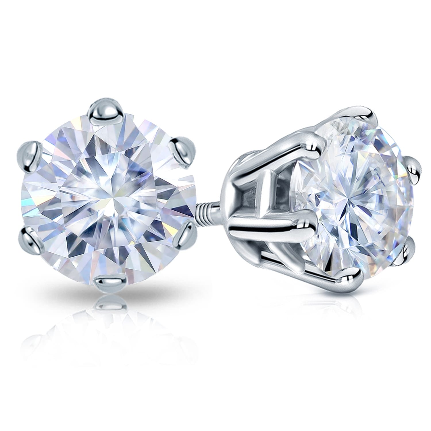 Auriya 3 1/2ctw Round Moissanite Stud Earrings 14k Gold - 7.8 mm