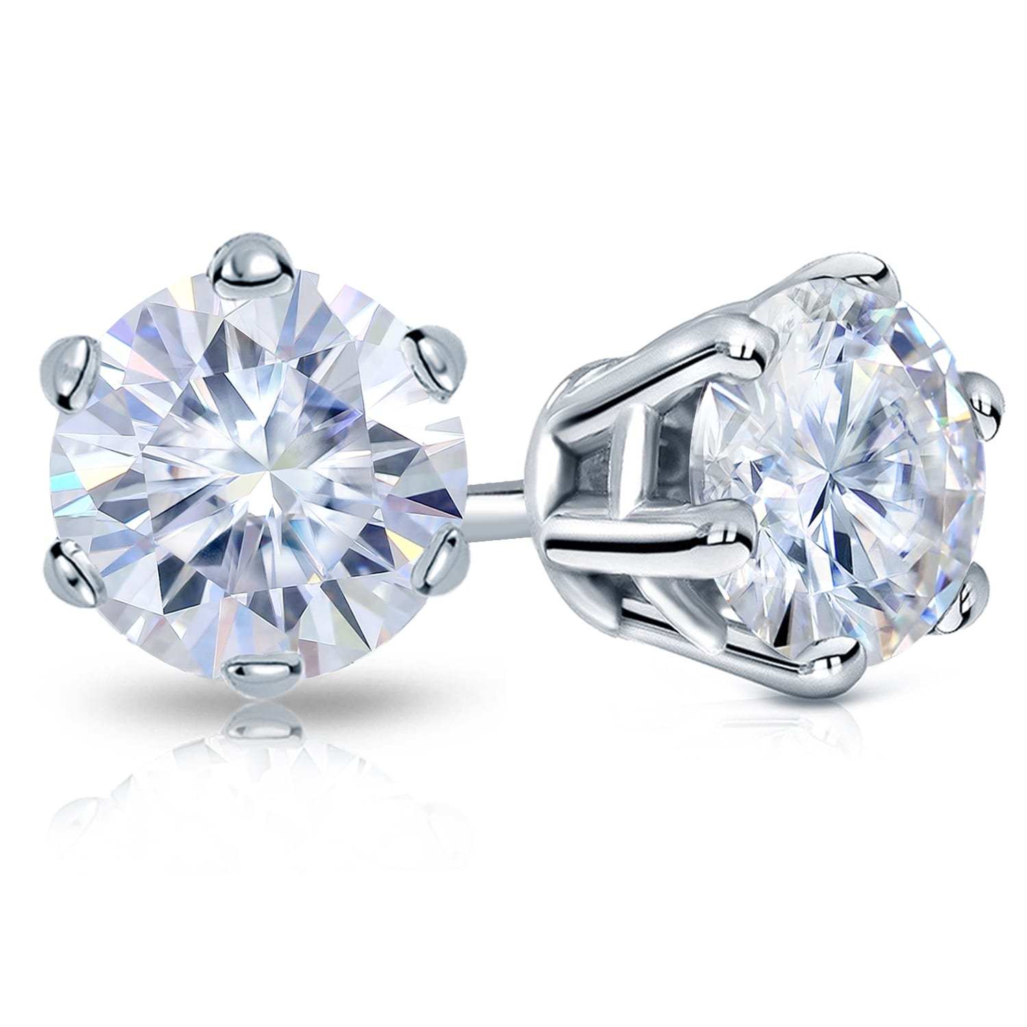 Auriya 3 1/2ctw Round Moissanite Stud Earrings 14k Gold - 7.8 mm