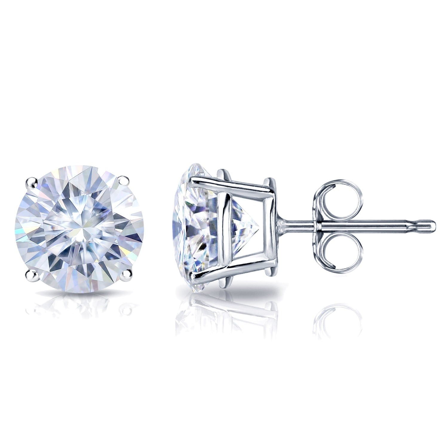 Auriya 14k Gold 3ctw Round Moissanite Stud Earrings - 7.4 mm