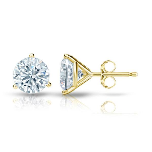 Auriya 14k Gold Certified 4.70 carat TDW 3-Prong Martini Round Diamond Stud Earrings