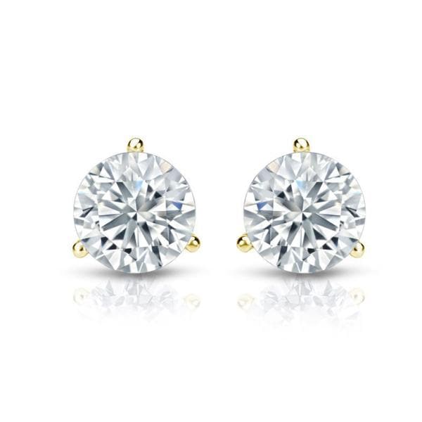 Auriya 14k Gold Certified 4.70 carat TDW 3-Prong Martini Round Diamond Stud Earrings