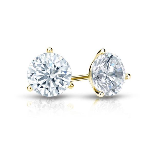 Auriya 14k Gold Certified 4.70 carat TDW 3-Prong Martini Round Diamond Stud Earrings