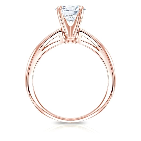 Auriya 14k Gold GIA Certified 1.50 carat TW Round Solitaire Diamond Engagement Ring
