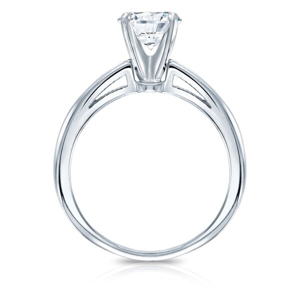 Auriya 14k Gold GIA Certified 1.50 carat TW Round Solitaire Diamond Engagement Ring