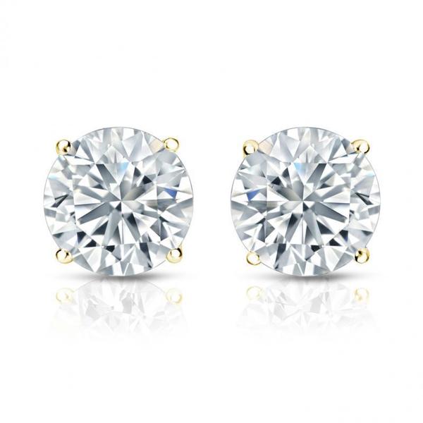Auriya 14k Gold GIA Certified 5.00 ct. TDW Round Diamond Stud Earrings