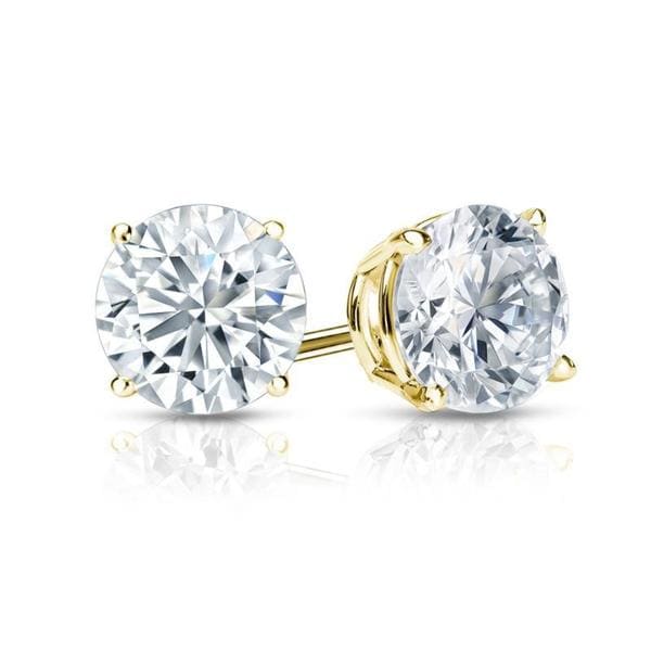 Auriya 14k Gold GIA Certified 5.00 ct. TDW Round Diamond Stud Earrings