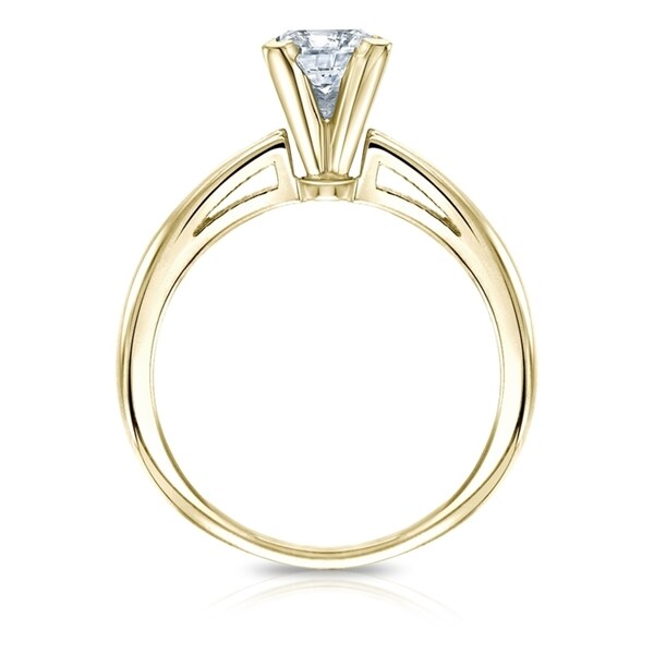 Auriya 2 1/2ctw Princess-Cut Solitaire Diamond Engagement Ring 18k Gold GIA Certified