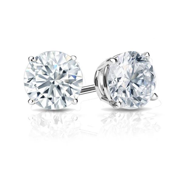 Auriya Platinum GIA Certified 4.50-Carat TDW Round Diamond Stud Earrings