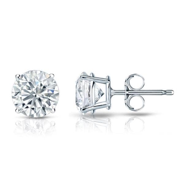 Auriya Platinum GIA Certified 4.50-Carat TDW Round Diamond Stud Earrings