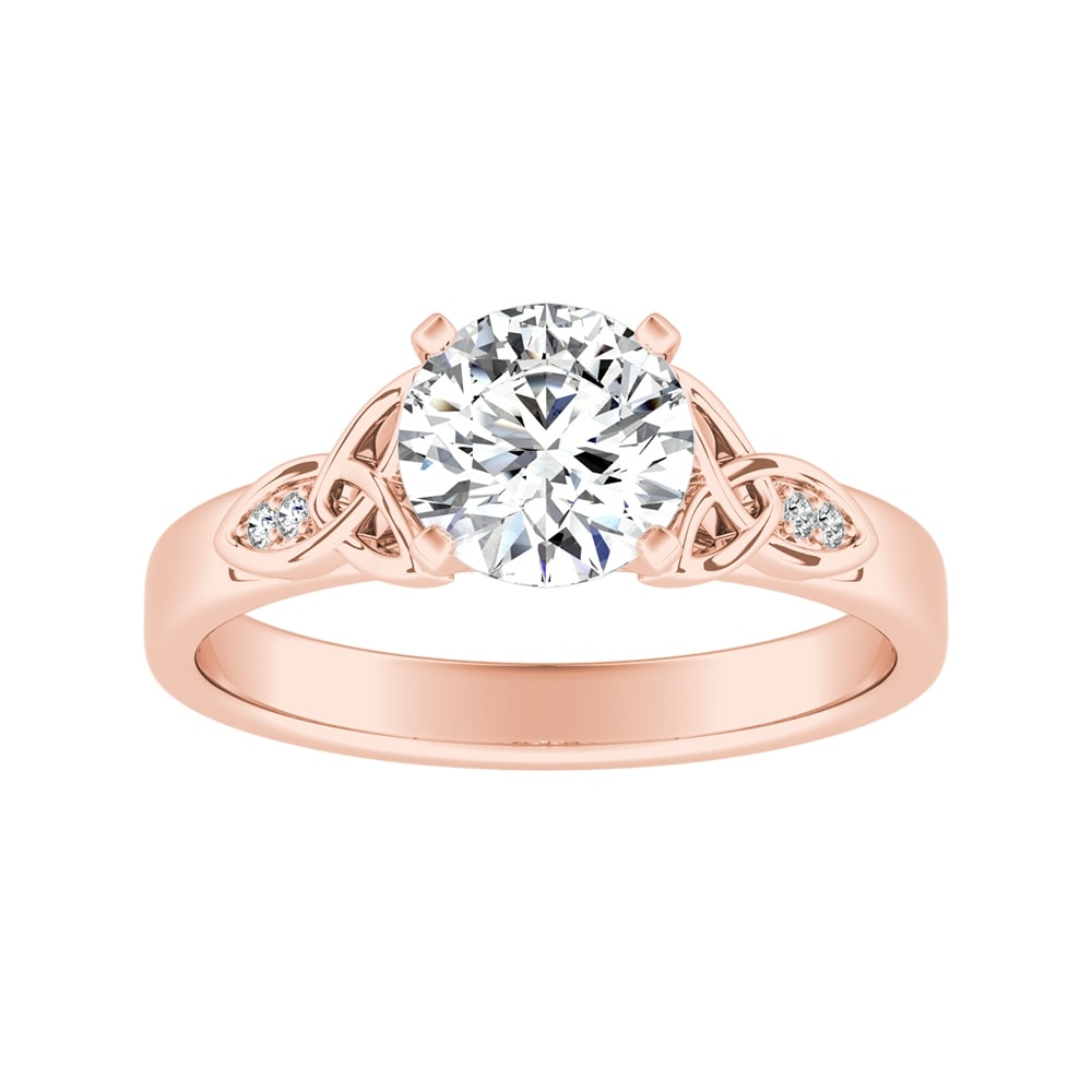 Auriya 14k Gold Modern 1/2ct Round Moissanite Engagement Ring