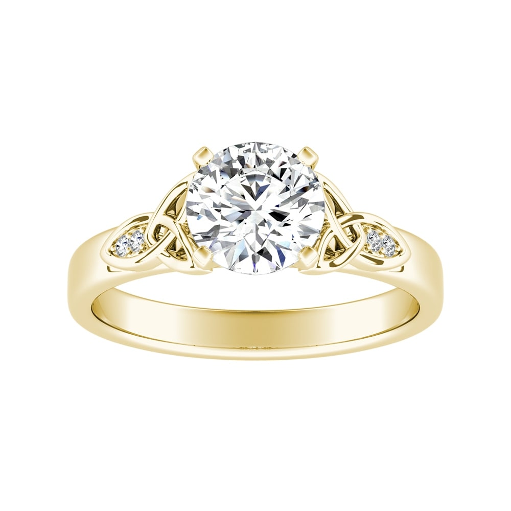 Auriya 14k Gold Modern 1/2ct Round Moissanite Engagement Ring