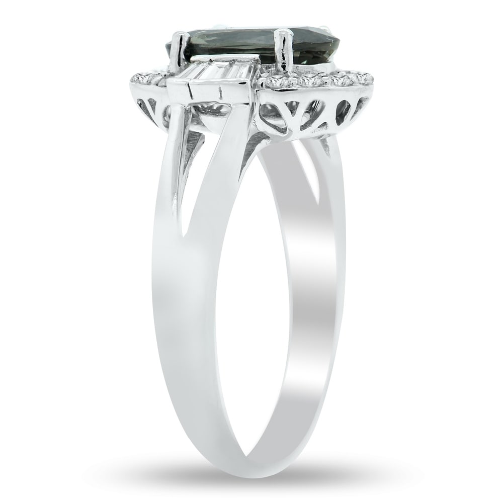 Auriya Platinum Certified 1 7/8ct Sapphire and 3/8ct TDW Round Diamonds Halo Engagement Ring