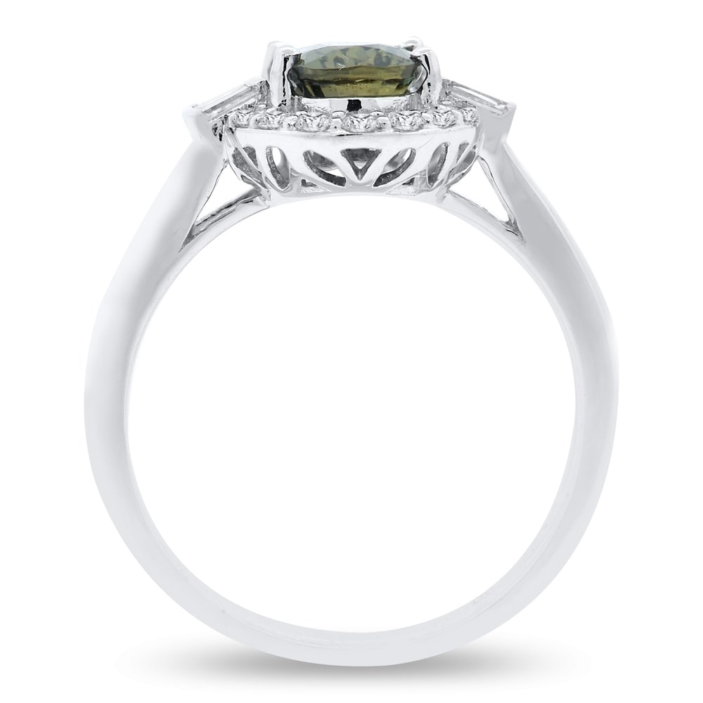 Auriya Platinum Certified 1 7/8ct Sapphire and 3/8ct TDW Round Diamonds Halo Engagement Ring