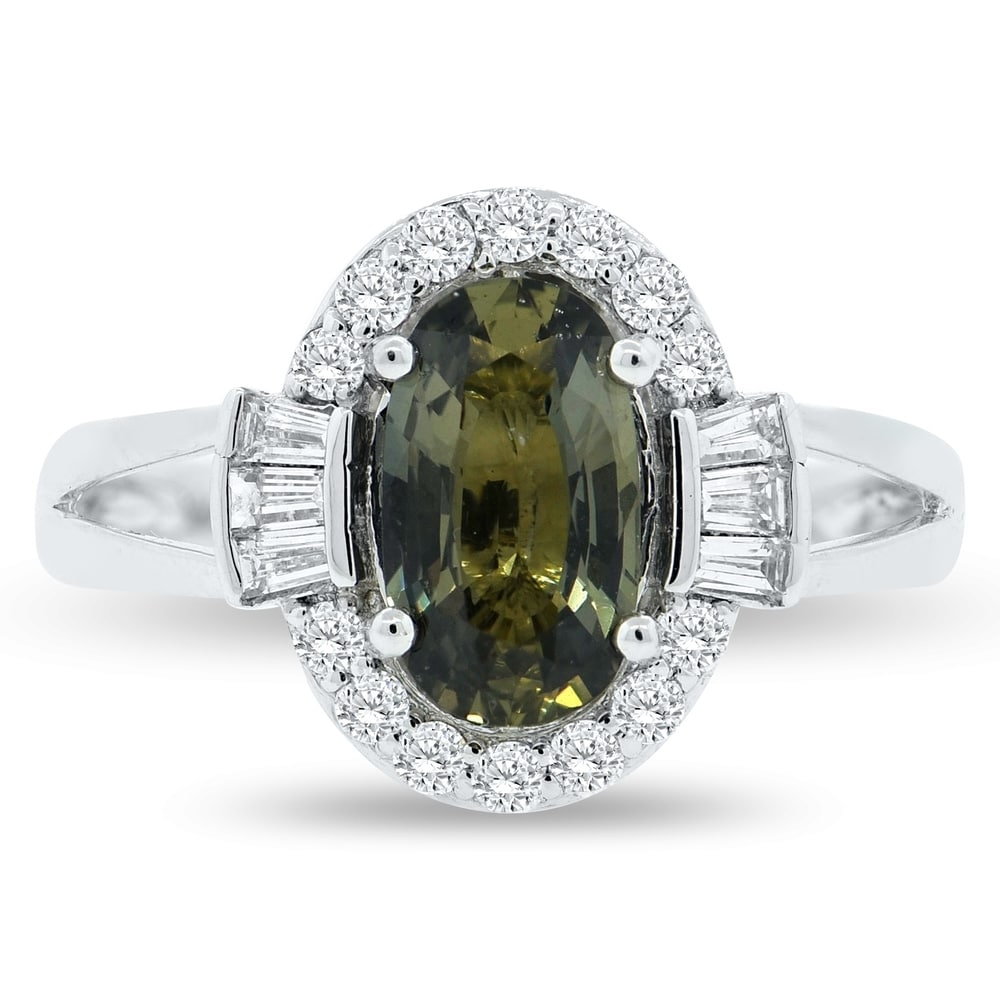 Auriya Platinum Certified 1 7/8ct Sapphire and 3/8ct TDW Round Diamonds Halo Engagement Ring