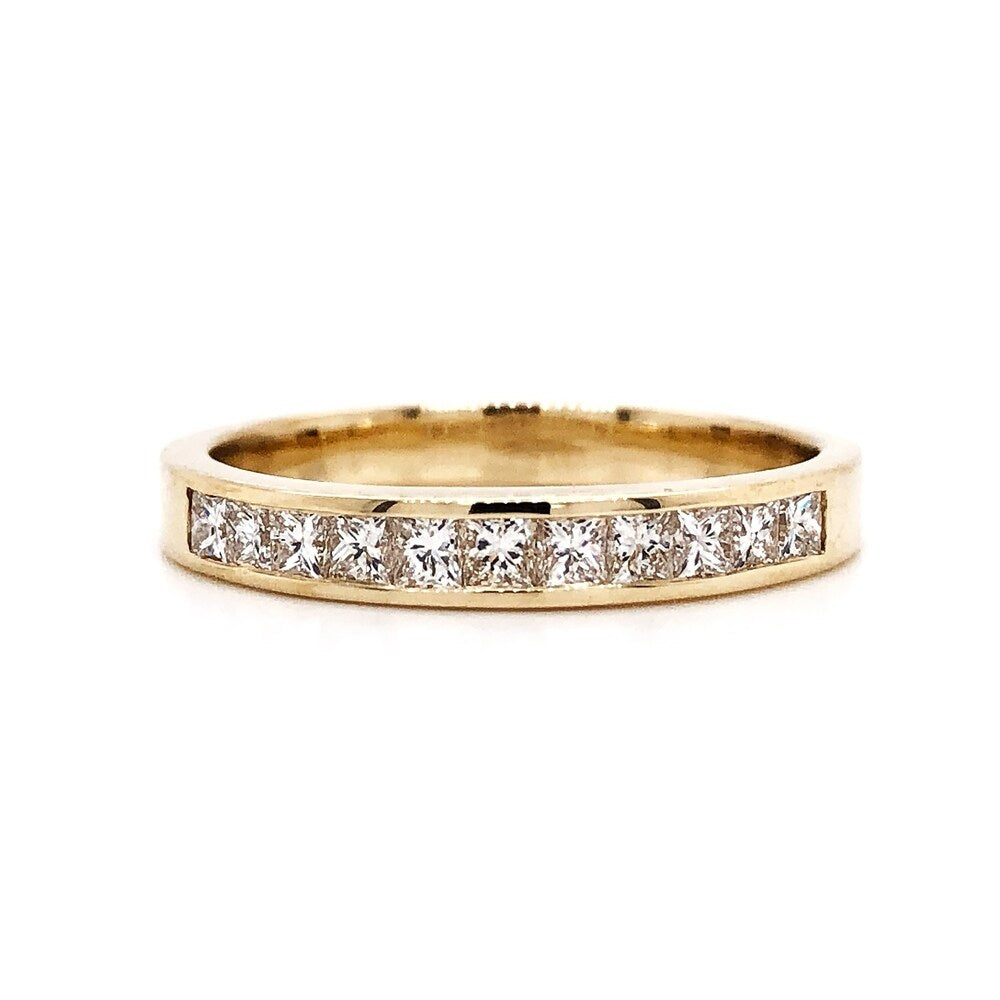 Auriya 14k Gold 1ctw Princess-Cut Channel Diamond Wedding Band