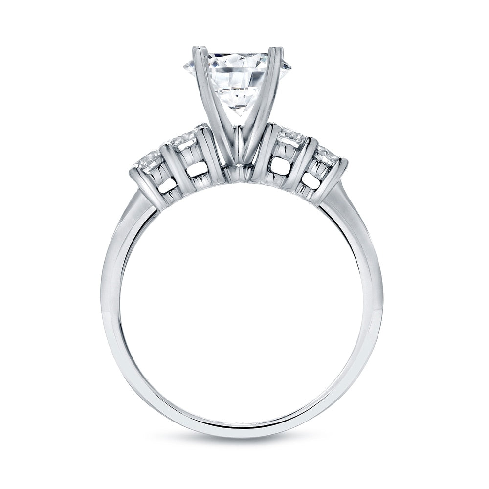 Auriya 14k Gold 14k White Gold Round 1 1/2cttw 5-Stone Diamond Engagement Ring Set