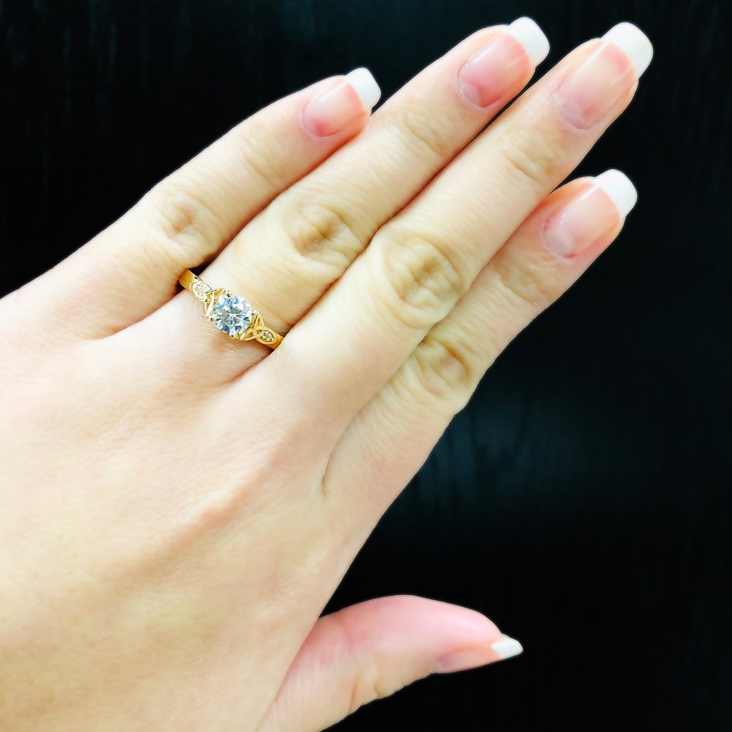Auriya 14k Gold Modern 1/2ct Round Moissanite Engagement Ring