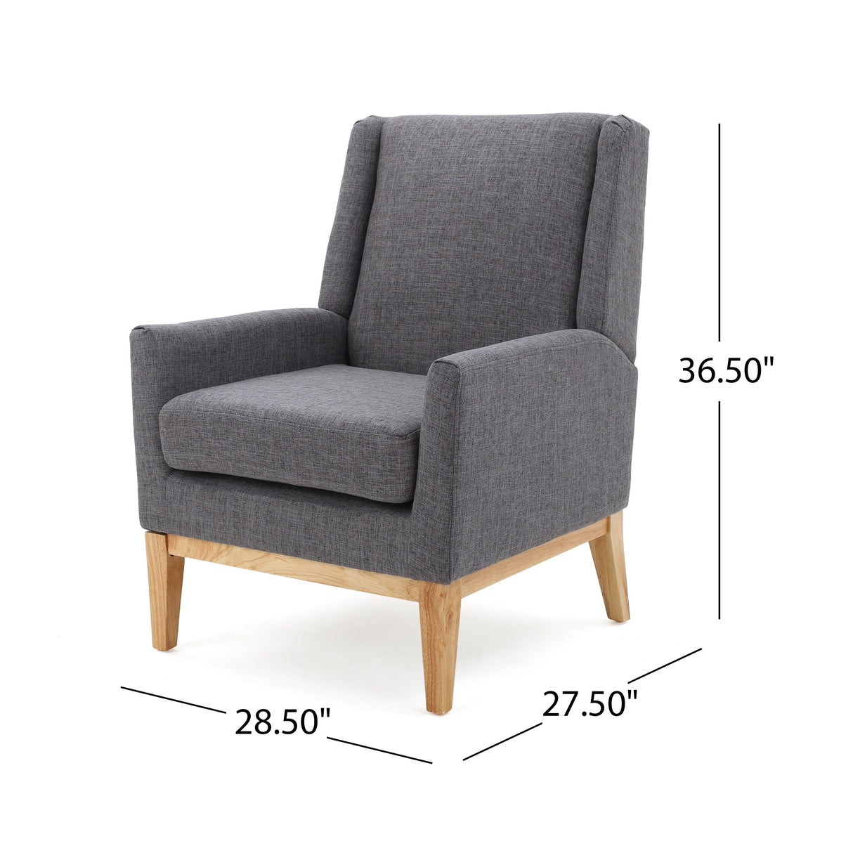 Aurla Mid-century Upholstered Accent Chair by Christopher Knight Home - 27.50" L x 28.50" W x 36.50" H