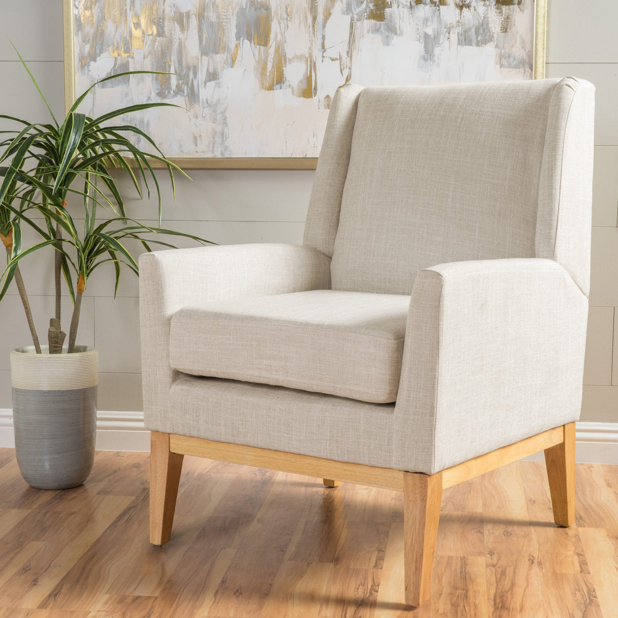 Aurla Mid-century Upholstered Accent Chair by Christopher Knight Home - 27.50" L x 28.50" W x 36.50" H