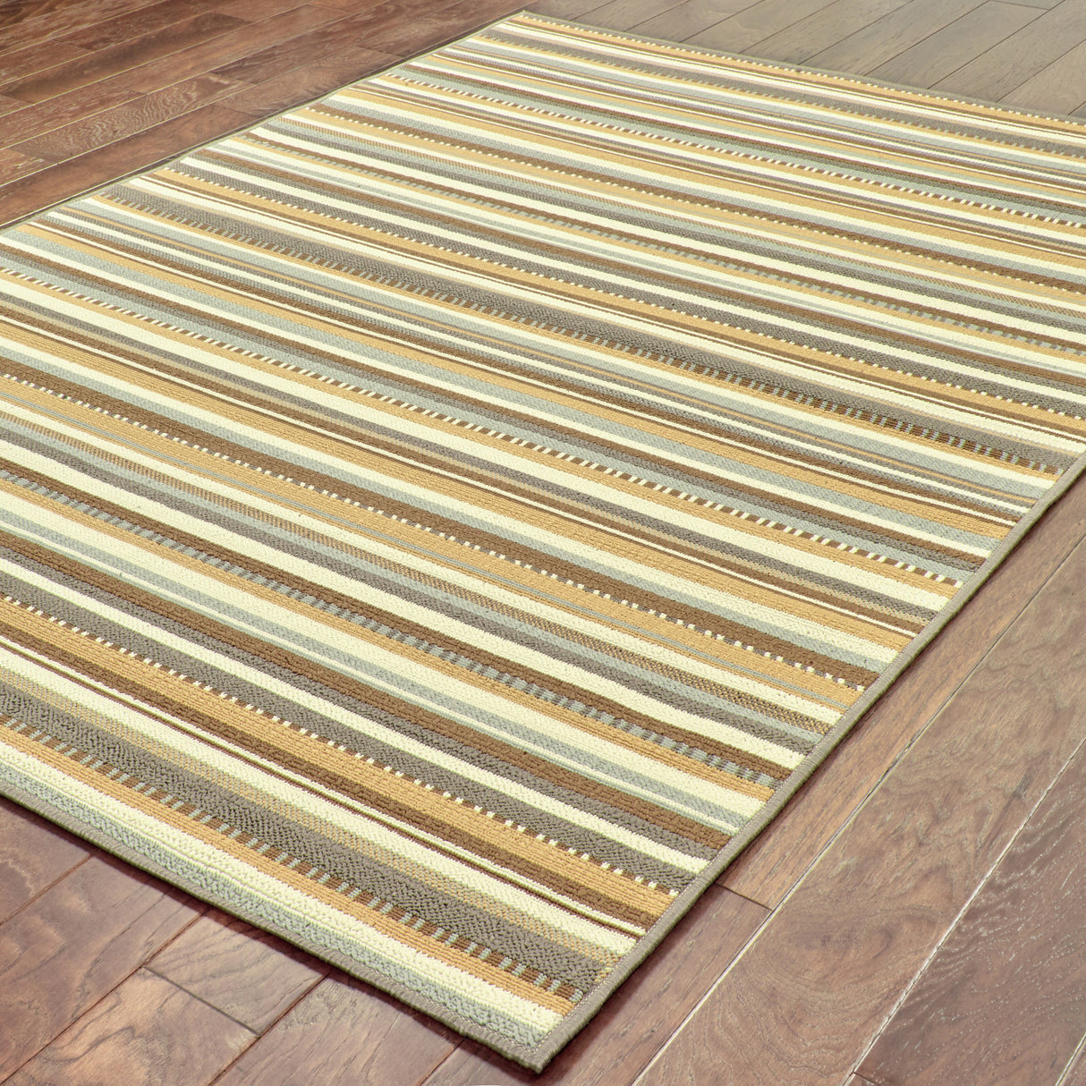 Aurora Grey Gold Geometric Outdoor Casual Area Rug