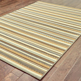 Aurora Grey Gold Geometric Outdoor Casual Area Rug