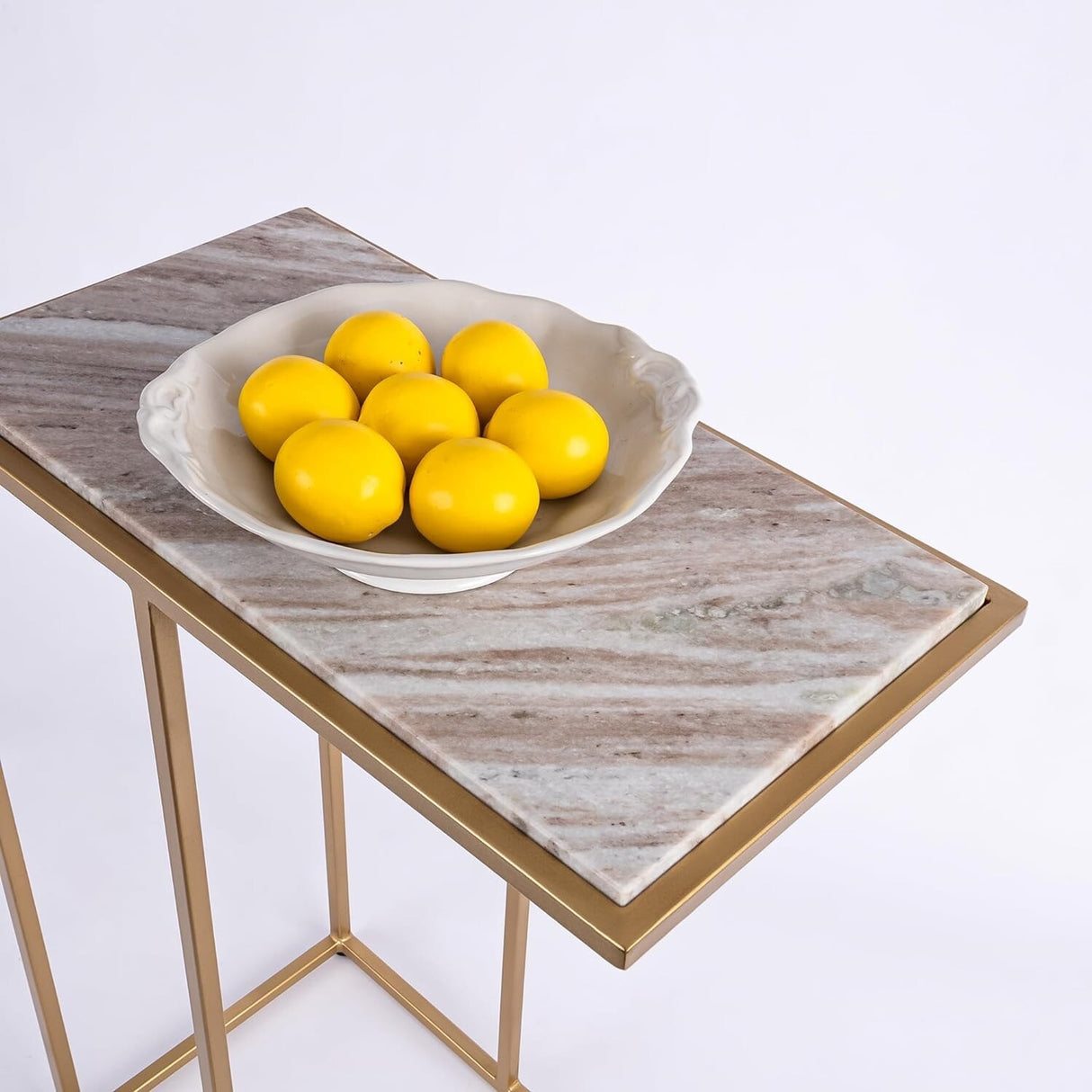 Aurora Home Genuine Marble Top Rectangular C Table