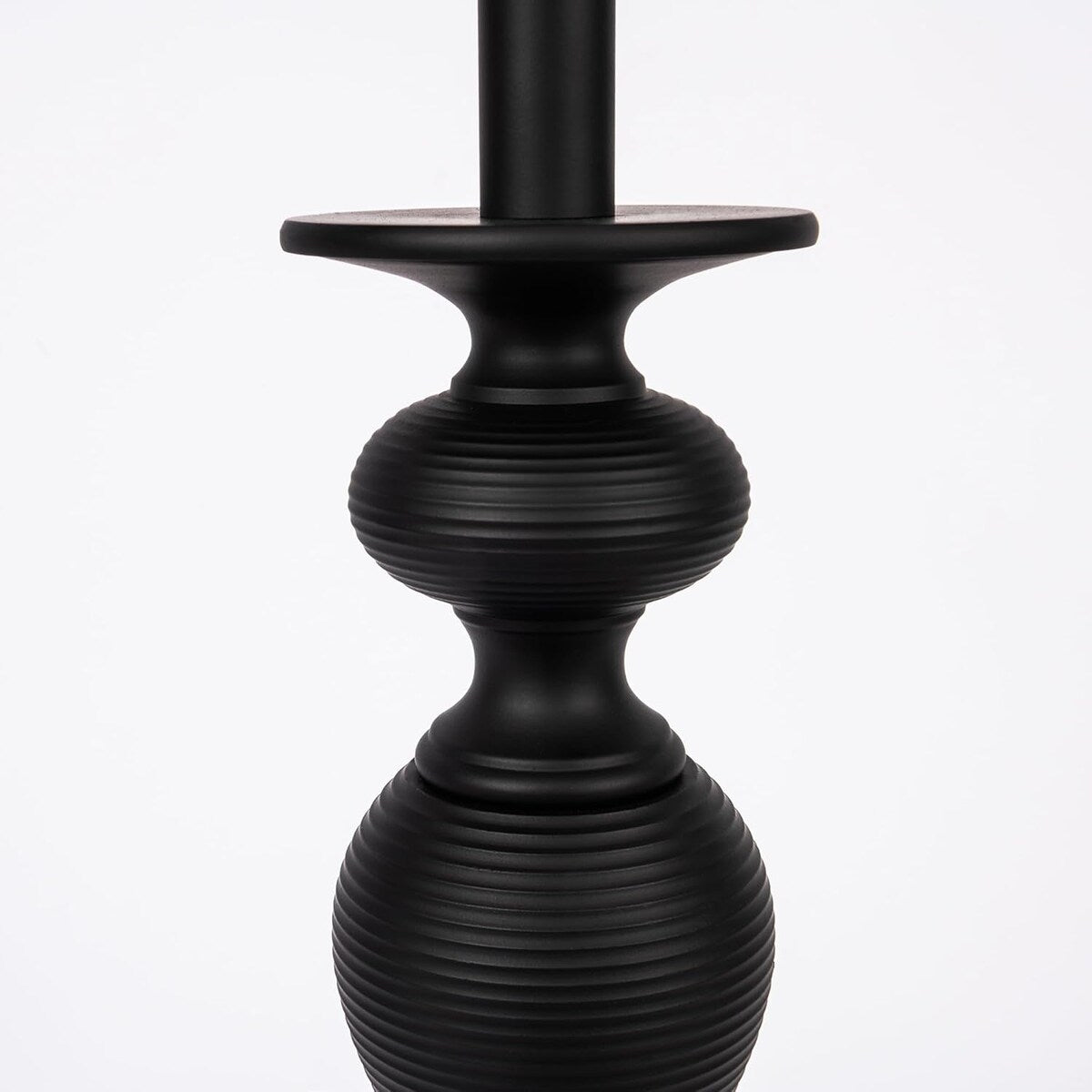 Aurora Home Matte Black Metal Tall Candlestick Table Lamp