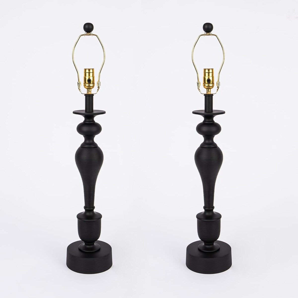 Aurora Home Matte Black Metal Tall Candlestick Table Lamp