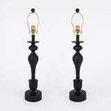 Aurora Home Matte Black Metal Tall Candlestick Table Lamp