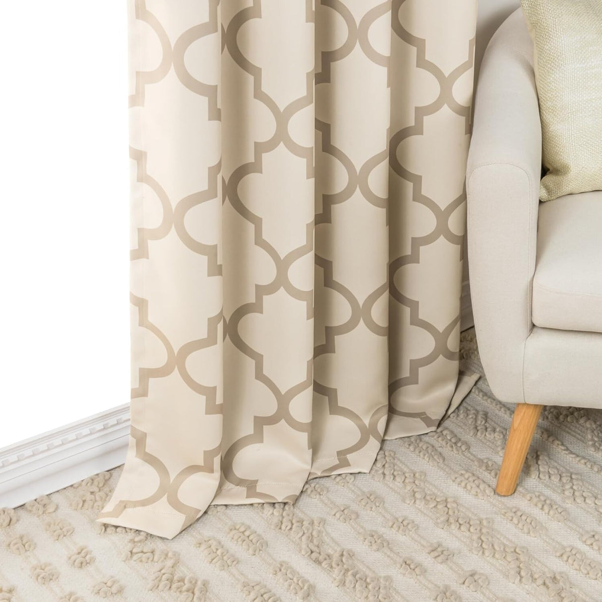 Aurora Home Moroccan Tile 63 Inch Room Darkening Curtain Panel Pair - 52 x 63