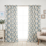 Aurora Home Moroccan Tile 63 Inch Room Darkening Curtain Panel Pair - 52 x 63