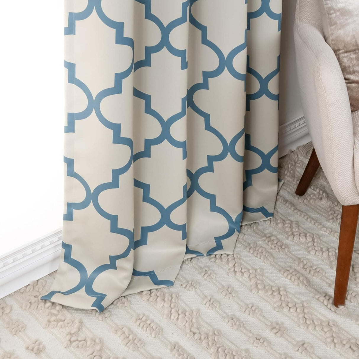 Aurora Home Moroccan Tile 63 Inch Room Darkening Curtain Panel Pair - 52 x 63
