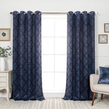 Aurora Home Moroccan Tile 63 Inch Room Darkening Curtain Panel Pair - 52 x 63