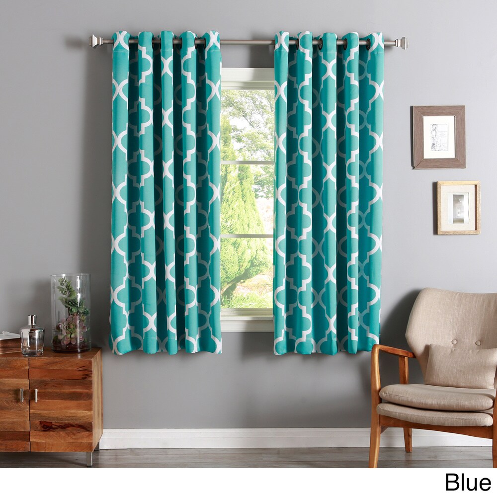 Aurora Home Moroccan Tile 63 Inch Room Darkening Curtain Panel Pair - 52 x 63