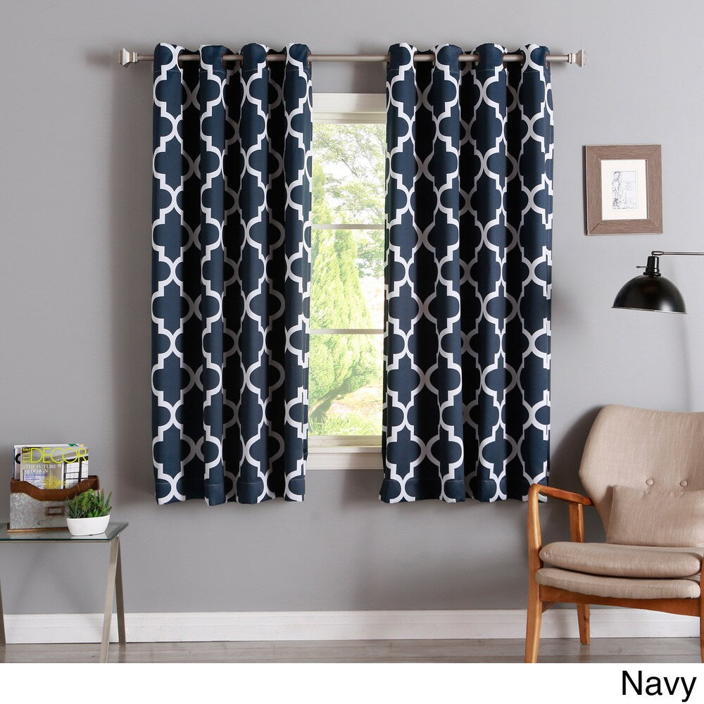 Aurora Home Moroccan Tile 63 Inch Room Darkening Curtain Panel Pair - 52 x 63