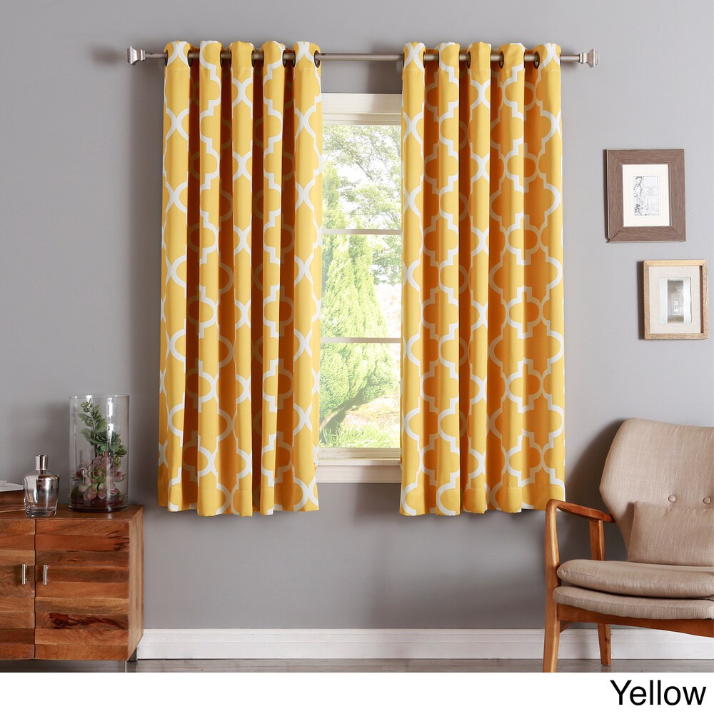 Aurora Home Moroccan Tile 63 Inch Room Darkening Curtain Panel Pair - 52 x 63