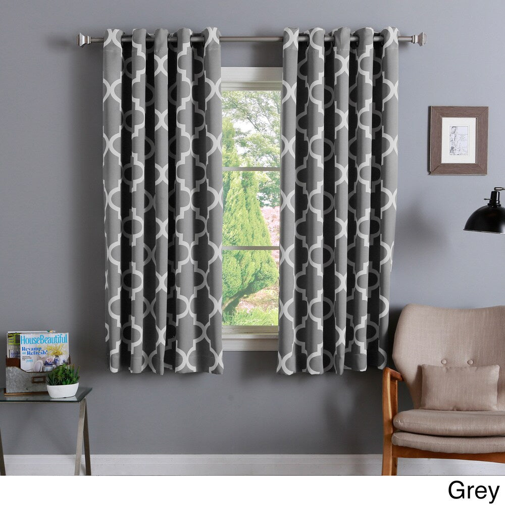 Aurora Home Moroccan Tile 63 Inch Room Darkening Curtain Panel Pair - 52 x 63