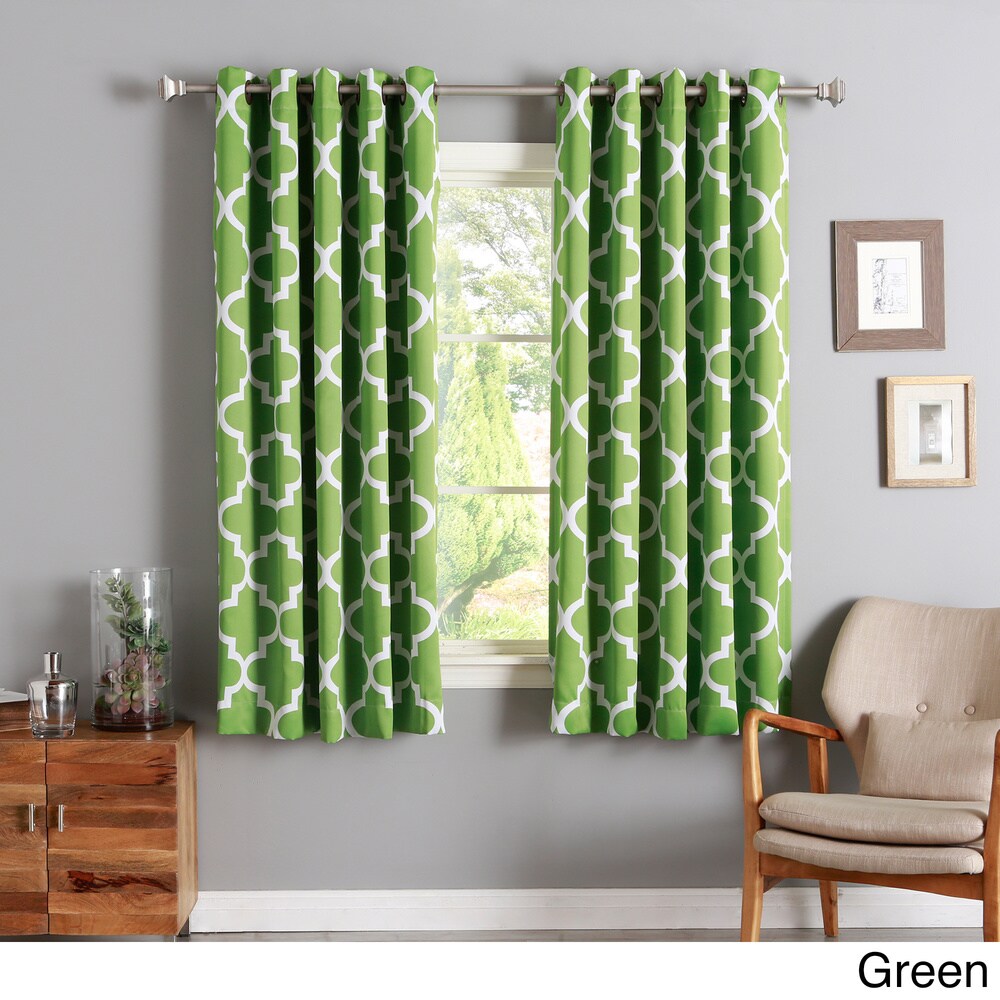 Aurora Home Moroccan Tile 63 Inch Room Darkening Curtain Panel Pair - 52 x 63