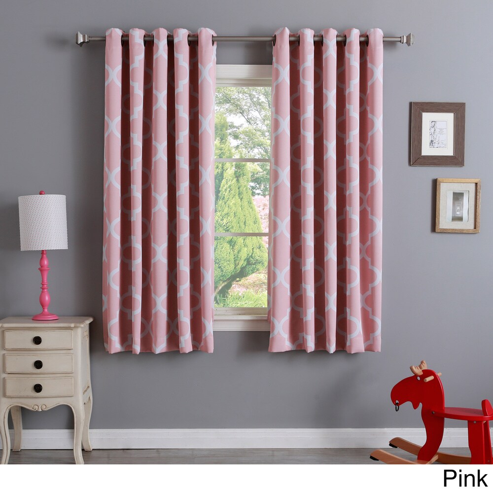Aurora Home Moroccan Tile 63 Inch Room Darkening Curtain Panel Pair - 52 x 63