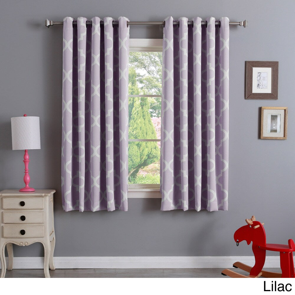 Aurora Home Moroccan Tile 63 Inch Room Darkening Curtain Panel Pair - 52 x 63