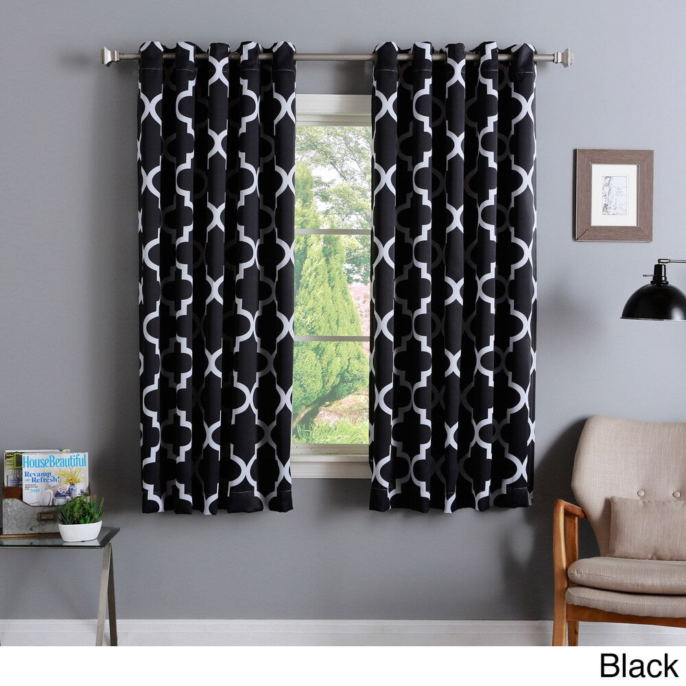 Aurora Home Moroccan Tile 63 Inch Room Darkening Curtain Panel Pair - 52 x 63