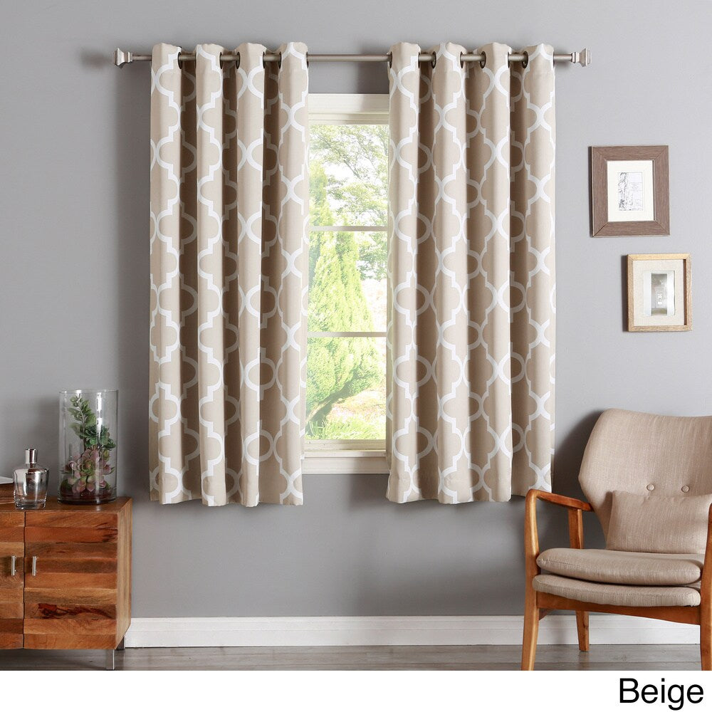 Aurora Home Moroccan Tile 63 Inch Room Darkening Curtain Panel Pair - 52 x 63