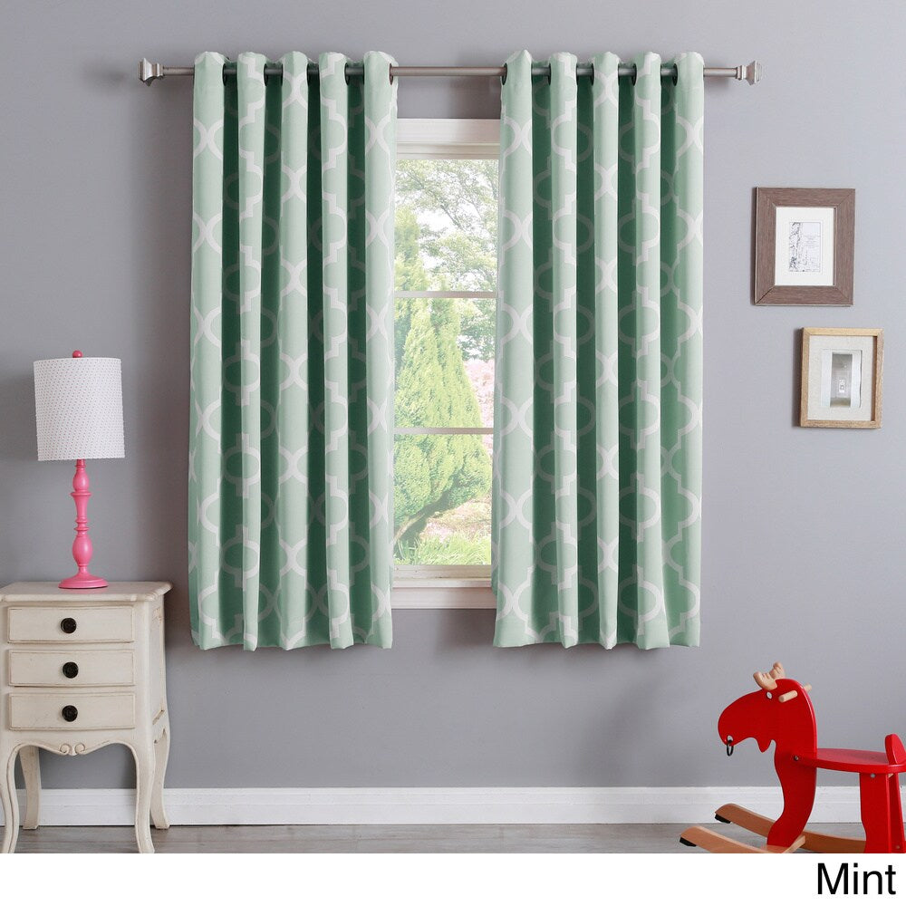 Aurora Home Moroccan Tile 63 Inch Room Darkening Curtain Panel Pair - 52 x 63