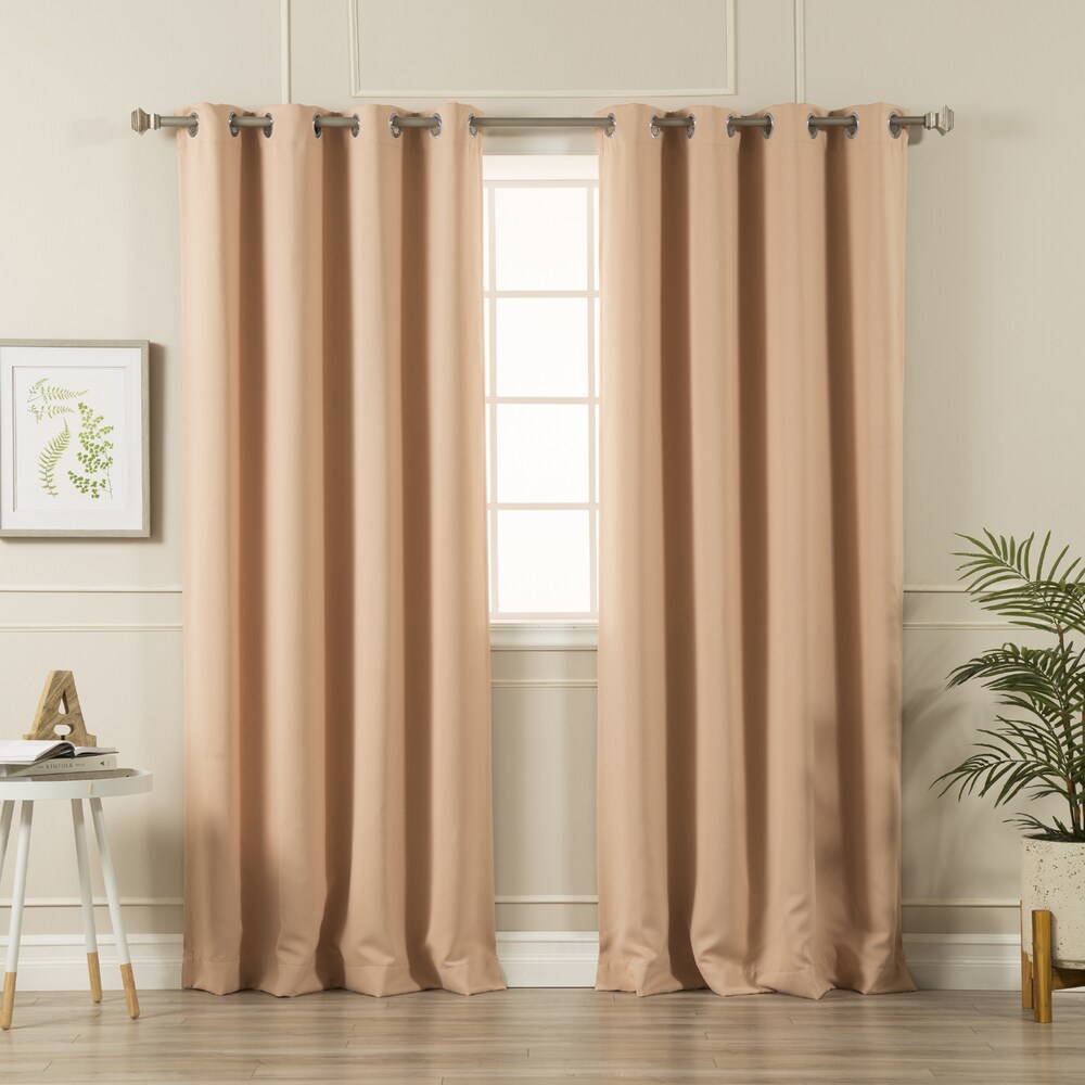 Aurora Home Silvertone Grommet Top Thermal Insulated Blackout Curtain Panel Pair