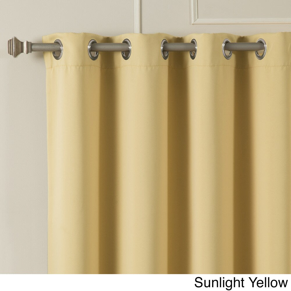 Aurora Home Silvertone Grommet Top Thermal Insulated Blackout Curtain Panel Pair