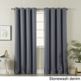 Aurora Home Silvertone Grommet Top Thermal Insulated Blackout Curtain Panel Pair