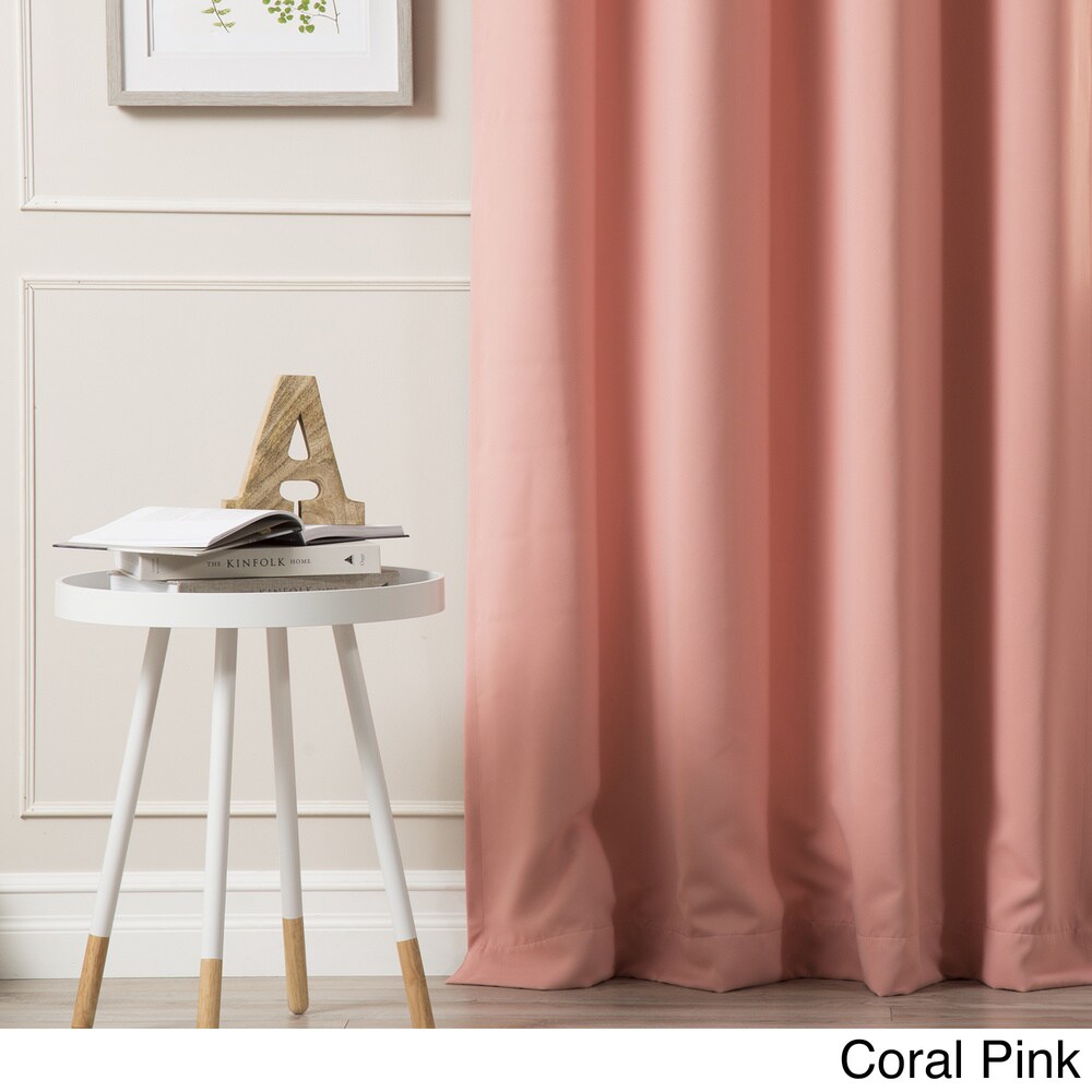 Aurora Home Silvertone Grommet Top Thermal Insulated Blackout Curtain Panel Pair