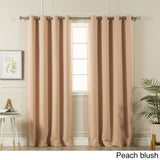 Aurora Home Silvertone Grommet Top Thermal Insulated Blackout Curtain Panel Pair