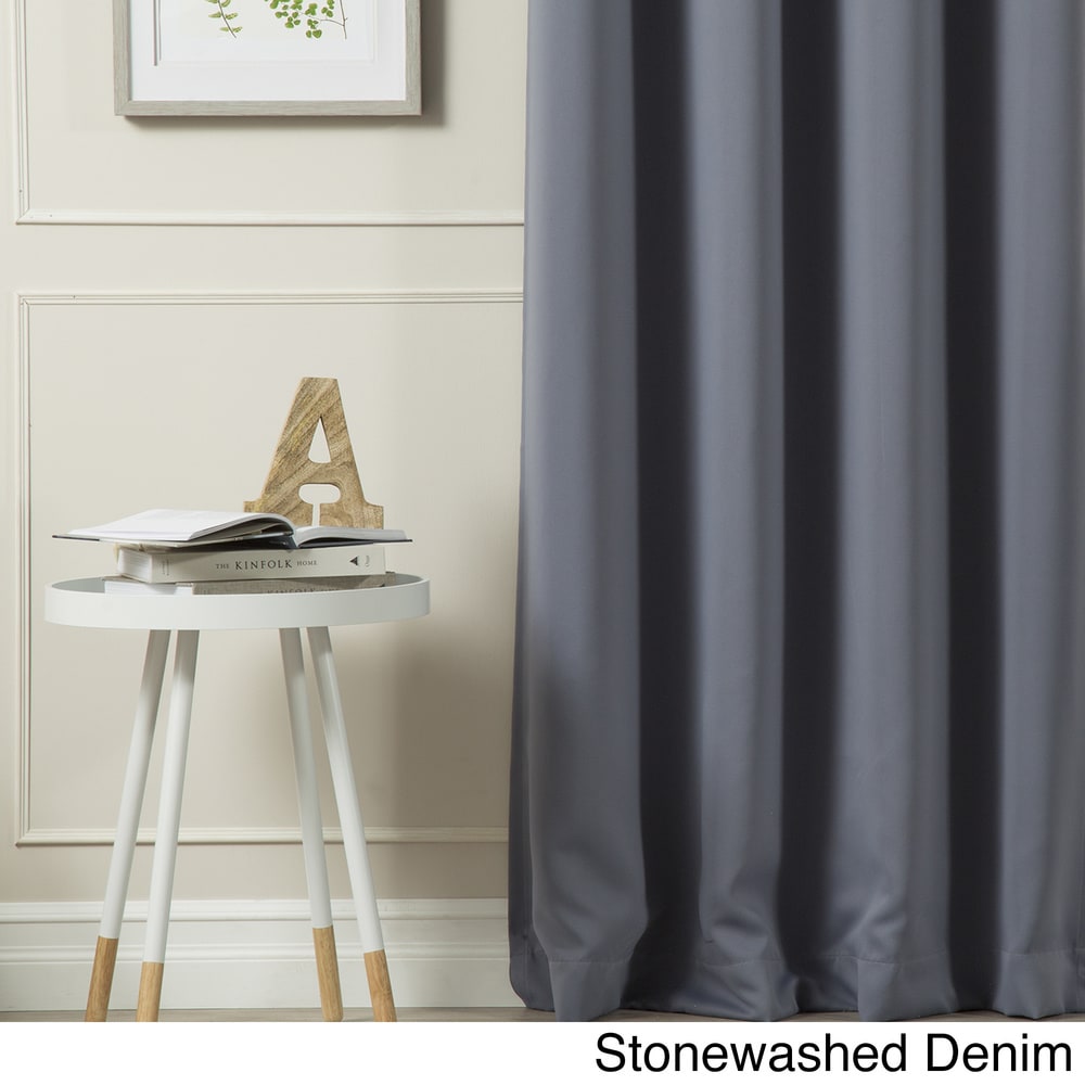 Aurora Home Silvertone Grommet Top Thermal Insulated Blackout Curtain Panel Pair